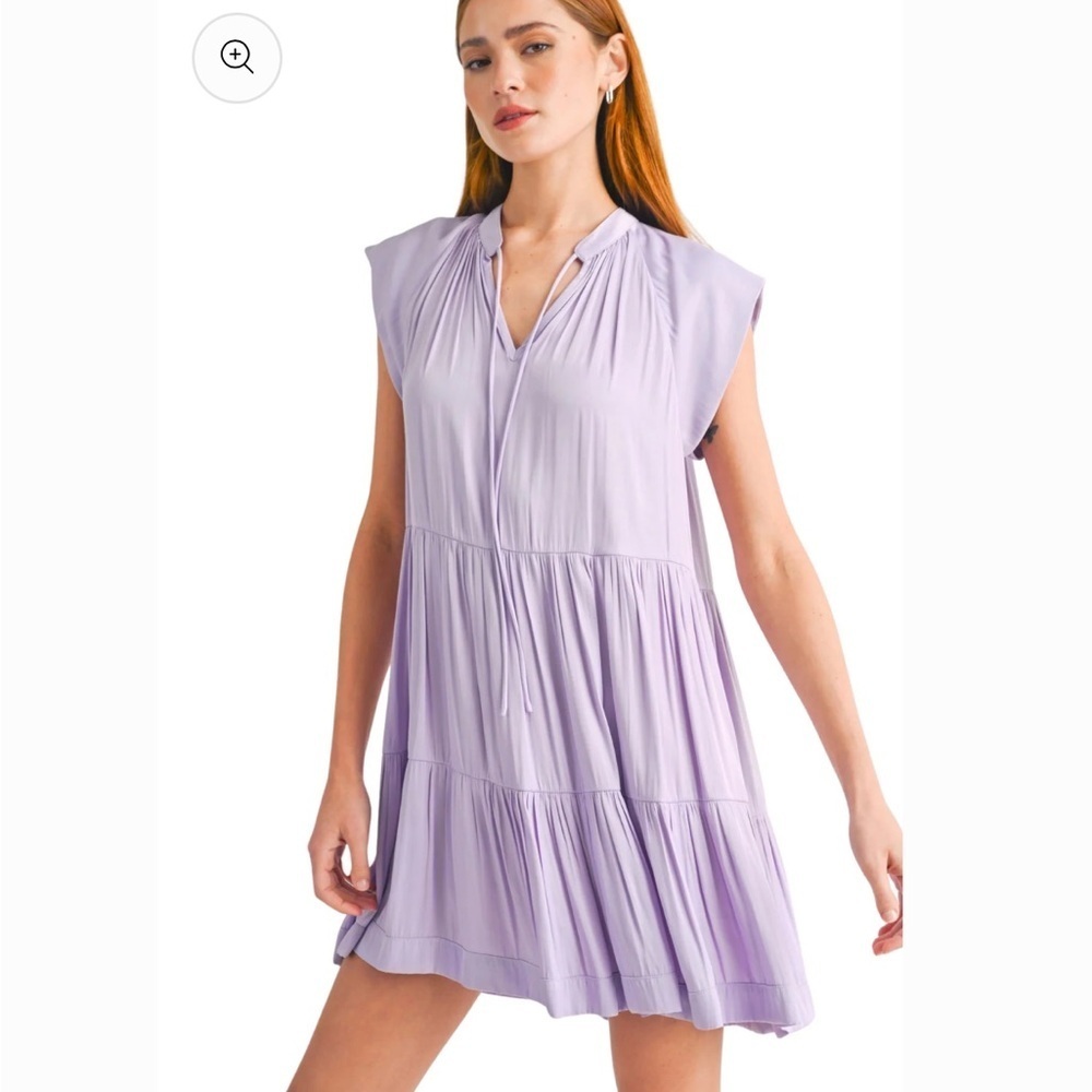 NWT Lavender Flutter Sleeve Dress Size Small